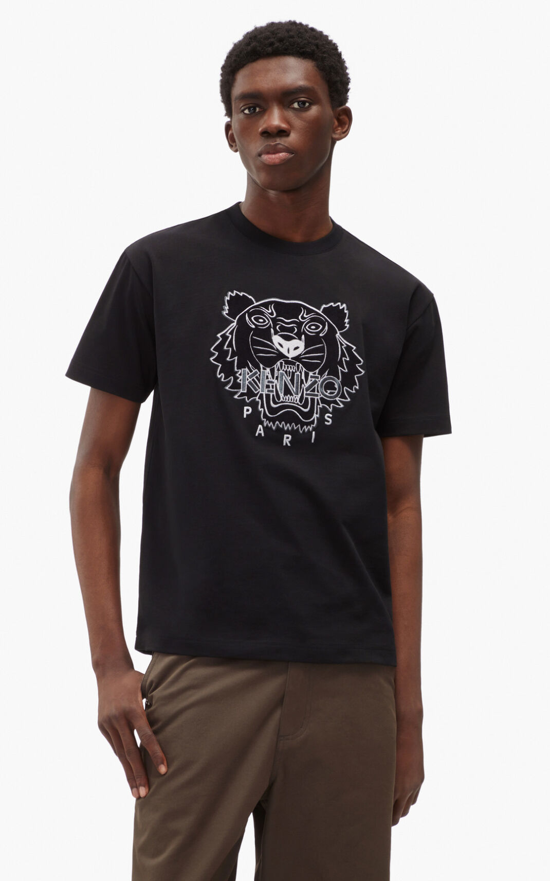 Kenzo The Invierno Capsule Tiger Camisetas Hombre Negras | 7038269-ZQ